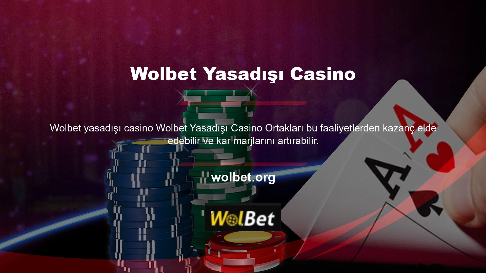 Bu promosyonlar Wolbet yasadışı casinolarına yatırdığınız miktara bağlı olarak ek gelir elde etmenizi sağlar
